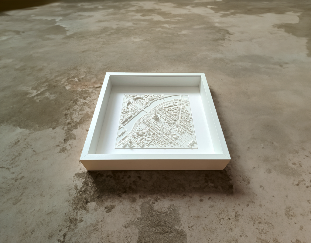 3D City Map of Paris - Miniature Wall Art