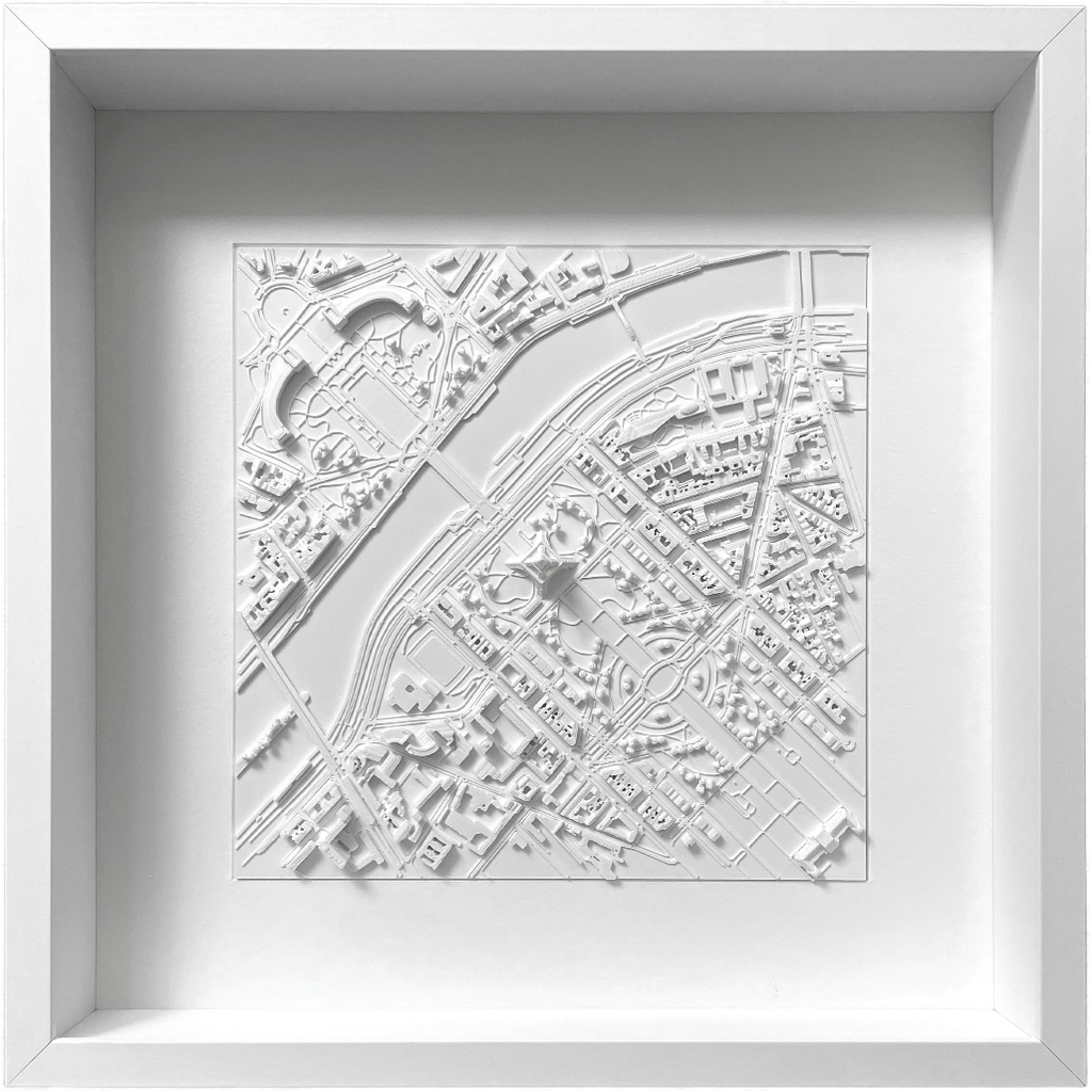 3D City Map of Paris - Miniature Wall Art
